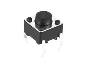 Black 4 Pins DIP SPDT Momentary Tactile Tact Pushbutton Switch 6mm x 6mm x 5mm Black 4 Pins DIP SPDT Momentary Tactile Tact Pushbutton Switch 6mm x 6mm x 5mm