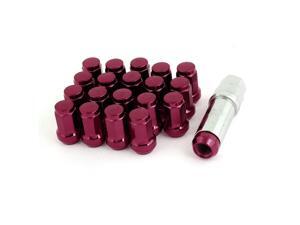 20 Pcs Metal M12 x 1.25 Hex Security Lock Wheel Lug Nuts Red w Hex Key 20 Pcs Metal M12 x 1.25 Hex Security Lock Wheel Lug Nuts Red w Hex Key