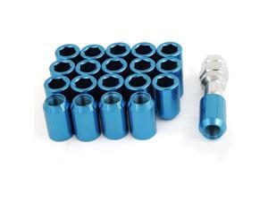 20 Pcs M12 x 1.5 Blue Metal Hex Locking Lug Nuts for Vehicles Car 20 Pcs M12 x 1.5 Blue Metal Hex Locking Lug Nuts for Vehicles Car