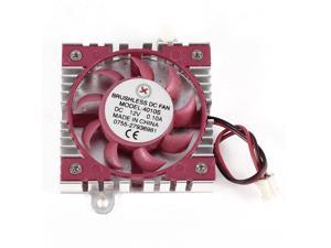Red Silver Tone 2 Pin Connector Computer VGA Heatsink Cooler Cooling Fan 45x10mm Red Silver Tone 2 Pin Connector Computer VGA Heatsink Cooler Cooling Fan 45x10mm