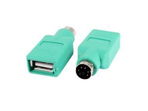 2 Pcs Keyboard Mouse USB Type A Female to PS/2 Male Plug Convertor Adapter Green 2 Pcs Keyboard Mouse USB Type A Female to PS/2 Male Plug Convertor Adapter Green