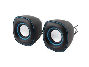 Pair Black Blue Cube Design USB 2.0 3.5mm Stereo Multimedia Speaker Sound Box Pair Black Blue Cube Design USB 2.0 3.5mm Stereo Multimedia Speaker Sound Box