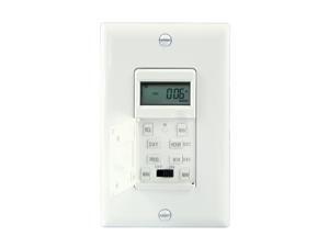 Enerlites HET01 7-Day 18ON/OFF Digital Programmable In-Wall Timer Switch for lighting, fan, motor, White Enerlites HET01 7-Day 18ON/OFF Digital Programmable In-Wall Timer Switch for lighting, fan, motor, White