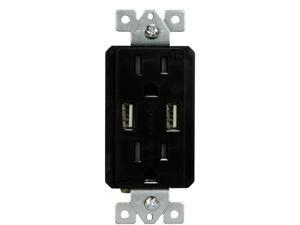 TOPGRENER TU2152A 2.1A High Speed USB Charger Receptacle with 15A Duplex Tamper Resistant Outlet Black TOPGRENER TU2152A 2.1A High Speed USB Charger Receptacle with 15A Duplex Tamper Resistant Outlet Black