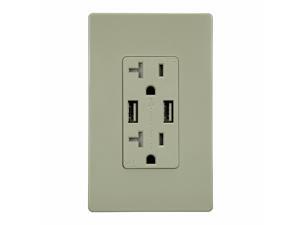 TOPGREENER TU2204A 4A High Speed In-Wall 20A Duplex USB Tamper Resistant Outlet, 2 Free Wall Plates, Ivory TOPGREENER TU2204A 4A High Speed In-Wall 20A Duplex USB Tamper Resistant Outlet, 2 Free Wall Plates, Ivory