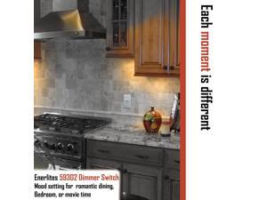Enerlites 59302-W Single Pole & 3-Way Slide Dimmer Switch, Dimmable CFL/LED 150W, Incandescent/Halogen 120VAC 60Hz 700W, White Enerlites 59302-W Single Pole & 3-Way Slide Dimmer Switch, Dimmable CFL/LED 150W, Incandescent/Halogen 120VAC 60Hz 700W, White