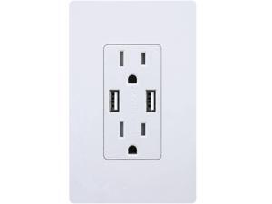 TOPGREENER TU2154A 4A High Speed USB Charger Outlet 15A Duplex Tamper Resistant Receptacle, 2 Free Wall Plates TOPGREENER TU2154A 4A High Speed USB Charger Outlet 15A Duplex Tamper Resistant Receptacle, 2 Free Wall Plates