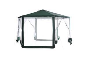Abba Patio outdoor Sun Shade Canopy Cover Hexagon Party Pavilion Gazebo with Mosquito Net, Dark Green Abba Patio outdoor Sun Shade Canopy Cover Hexagon Party Pavilion Gazebo with Mosquito Net, Dark Green
