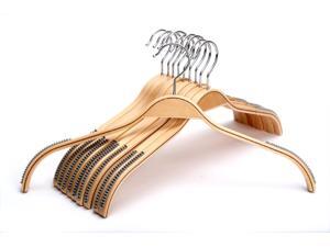J.S. Hanger Women Coat Hangers, 10-Pack Women Wooden Clothes Hanger, Skirt Hangers with Natural Finish, Chrome Hook J.S. Hanger Women Coat Hangers, 10-Pack Women Wooden Clothes Hanger, Skirt Hangers with Natural Finish, Chrome Hook