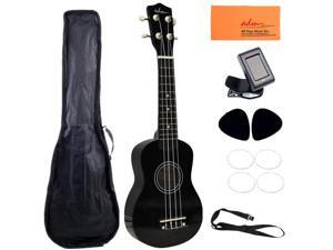 ADM 21" Economic Soprano Ukulele Start Pack with Gig bag, Tuner, Black ADM 21" Economic Soprano Ukulele Start Pack with Gig bag, Tuner, Black