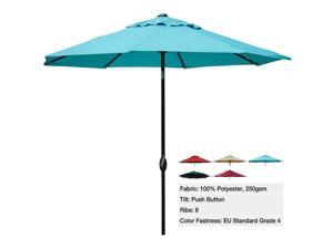 Abba Patio 9 Ft Market Outdoor Patio Table Aluminum Umbrella with Push Button Tilt and Crank, 8 Steel Ribs and Wind Vent, 100% Polyester, 250gsm with Color Fastness for Fade-Resistant, Turquoise Abba Patio 9 Ft Market Outdoor Patio Table Aluminum Umbrella with Push Button Tilt and Crank, 8 Steel Ribs and Wind Vent, 100% Polyester, 250gsm with Color Fastness for Fade-Resistant, Turquoise