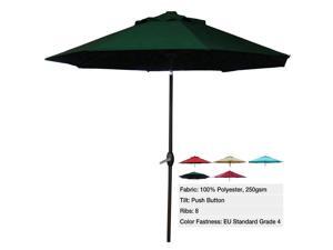 Abba Patio 9 Ft Market Aluminum Umbrella with Push Button Tilt and Crank, 8 Steel Ribs and Wind Vent, 100% Polyester 250gsm, Dark Green Abba Patio 9 Ft Market Aluminum Umbrella with Push Button Tilt and Crank, 8 Steel Ribs and Wind Vent, 100% Polyester 250gsm, Dark Green
