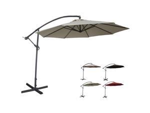 Abba Patio Deluxe Ivory 10 Ft Adjustable Offset Cantilever Hanging Patio Umbrella with Base and Crank, UV Resistant,Waterproof Abba Patio Deluxe Ivory 10 Ft Adjustable Offset Cantilever Hanging Patio Umbrella with Base and Crank, UV Resistant,Waterproof