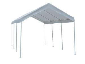 Abba Patio 10 x 20-Feet Outdoor Car Canopy with 1-1/2" 8 Steel Legs and White Cover Abba Patio 10 x 20-Feet Outdoor Car Canopy with 1-1/2" 8 Steel Legs and White Cover