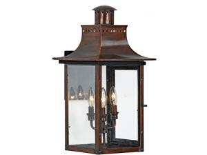 Quoizel 3 Light Chalmers Outdoor Wall Lanterns, Aged Copper - CM8412AC Quoizel 3 Light Chalmers Outdoor Wall Lanterns, Aged Copper - CM8412AC