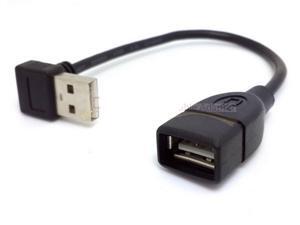 90 Degree USB 2.0 Male to USB Female Extender Cable - Black (20cm) 90 Degree USB 2.0 Male to USB Female Extender Cable - Black (20cm)