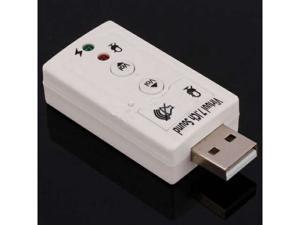 New USB To 3D Audio Sound Card Adapter Virtual 7.1 CH White New USB To 3D Audio Sound Card Adapter Virtual 7.1 CH White