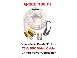 Q-SEE QS100B 100FT Extension CCTV Surveillance Security Camera BNC&Power Cable Q-SEE QS100B 100FT Extension CCTV Surveillance Security Camera BNC&Power Cable