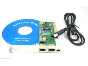 New PCI FireWire IEEE 1394 3 & 1 Port Card & 4/6 Pin Cable New PCI FireWire IEEE 1394 3 & 1 Port Card & 4/6 Pin Cable