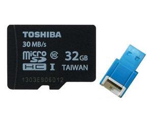 Toshiba 32GB MicroSDHC 32G Micro SD SDHC Card UHS-I Class 10 30MB/s Retail with USB 2.0 Card Reader Toshiba 32GB MicroSDHC 32G Micro SD SDHC Card UHS-I Class 10 30MB/s Retail with USB 2.0 Card Reader