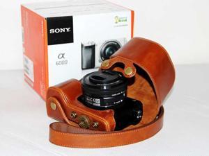 Camera Leather Case Pouch Bag for Sony A6000 16-50mm lens with Strap Camera Leather Case Pouch Bag for Sony A6000 16-50mm lens with Strap