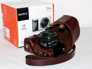 Camera Leather Case Pouch Bag for Sony A6000 16-50mm lens with Strap Camera Leather Case Pouch Bag for Sony A6000 16-50mm lens with Strap