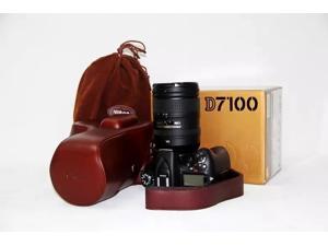 Genuine real COW leather Camera case bag for Nikon D7100 with strap Genuine real COW leather Camera case bag for Nikon D7100 with strap