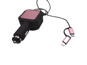 Car charger, Shinefuture 2 Port 4.8A Dual USB Car Chargers + 2-in-1 Retractable Cable for Iphone 6S Plus 5S 4S Samsung Galaxy S7 Edge S6 S5 Note and Other IOS or Android Devices Car charger, Shinefuture 2 Port 4.8A Dual USB Car Chargers + 2-in-1 Retractable Cable for Iphone 6S Plus 5S 4S Samsung Galaxy S7 Edge S6 S5 Note and Other IOS or Android Devices