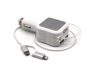 Car charger, Shinefuture 2 Port 4.8A Dual USB Car Chargers + 2-in-1 Retractable Cable for Iphone 6S Plus 5S 4S Samsung Galaxy S7 Edge S6 S5 Note and Other IOS or Android Devices Car charger, Shinefuture 2 Port 4.8A Dual USB Car Chargers + 2-in-1 Retractable Cable for Iphone 6S Plus 5S 4S Samsung Galaxy S7 Edge S6 S5 Note and Other IOS or Android Devices