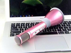 Portable Stereo Mini Karaoke Microphone Player with Bluetooth Speaker KTV Effect-Pink Portable Stereo Mini Karaoke Microphone Player with Bluetooth Speaker KTV Effect-Pink