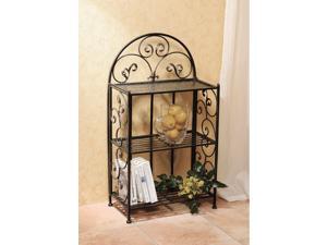 Metal Shelf- Decorative 32* Metal Shelf With Wrought Iron Motif, Folding Shelf Metal Shelf- Decorative 32* Metal Shelf With Wrought Iron Motif, Folding Shelf
