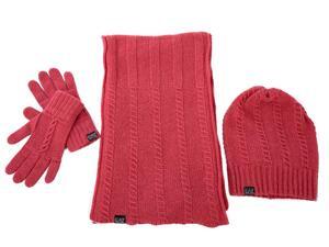 Emporio Armani EA7 women's wool beanie hat with scarf gloves fucsia Emporio Armani EA7 women's wool beanie hat with scarf gloves fucsia