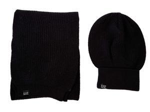 Emporio Armani EA7 women's beanie hat with scarf black Emporio Armani EA7 women's beanie hat with scarf black