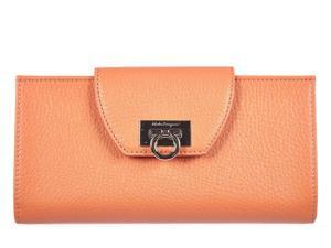 Salvatore Ferragamo women's wallet leather coin case holder purse card bifold coral pink Salvatore Ferragamo women's wallet leather coin case holder purse card bifold coral pink