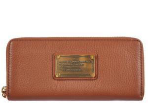 Marc by Marc Jacobs women's wallet leather coin case holder purse card bifold smoked almond brown Marc by Marc Jacobs women's wallet leather coin case holder purse card bifold smoked almond brown