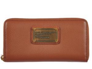 Marc by Marc Jacobs women's wallet leather coin case holder purse card bifold smoked almond brown Marc by Marc Jacobs women's wallet leather coin case holder purse card bifold smoked almond brown