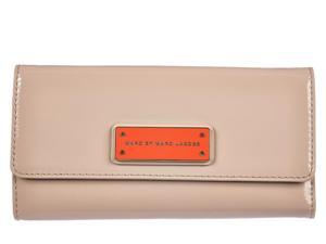 Marc by Marc Jacobs women's wallet leather coin case holder purse card bifold light taupe beige Marc by Marc Jacobs women's wallet leather coin case holder purse card bifold light taupe beige