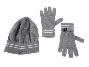 Emporio Armani EA7 women's beanie hat with gloves grey Emporio Armani EA7 women's beanie hat with gloves grey