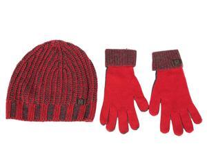 Iceberg men's beanie hat with gloves red Iceberg men's beanie hat with gloves red