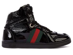 Gucci women's shoes high top leather trainers sneakers merinos black Gucci women's shoes high top leather trainers sneakers merinos black