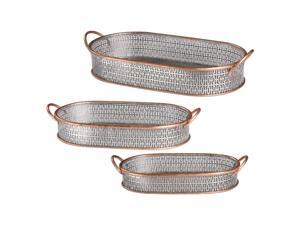 Uttermost Fabiana Antiqued Silver Trays Set/3 Uttermost Fabiana Antiqued Silver Trays Set/3