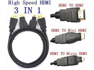 All-in-one HDMI Cable ,4.92ft/1.5m TeKit 3-In-1 High Definition Multimedia Interface HDMI TO HDMI / Mini HDMI / Micro HDMI Cable 1.4V Gold-plating 1080P HDMI Adapter All-in-one HDMI Cable ,4.92ft/1.5m TeKit 3-In-1 High Definition Multimedia Interface HDMI TO HDMI / Mini HDMI / Micro HDMI Cable 1.4V Gold-plating 1080P HDMI Adapter
