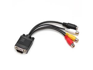VGA to S-Video 3 RCA AV Adapter Converter Cable for PC TV,VGA to 3RCA +S video converter adapter VGA to S-Video 3 RCA AV Adapter Converter Cable for PC TV,VGA to 3RCA +S video converter adapter