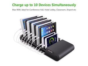10 Ports USB Desktop Charger USB Charging Station with PowerIQ Technology, Surge Protection, automatic Identification,Cradle Design for iPhone 6/5S/5/4S, iPad Air, iPad Mini, Galaxy S5/ S4/ S3, Note 4 10 Ports USB Desktop Charger USB Charging Station with PowerIQ Technology, Surge Protection, automatic Identification,Cradle Design for iPhone 6/5S/5/4S, iPad Air, iPad Mini, Galaxy S5/ S4/ S3, Note 4