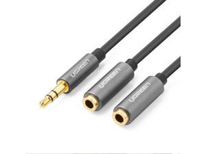 Audio Stereo Y Splitter Cable 3.5mm Male to 2 Port 3.5mm Female for Earphone and Headset Splitter Adapter, Compatible with iPhone, Samsung, LG Smartphones, Tablets, MP3 players, Metal Housing, Black Audio Stereo Y Splitter Cable 3.5mm Male to 2 Port 3.5mm Female for Earphone and Headset Splitter Adapter, Compatible with iPhone, Samsung, LG Smartphones, Tablets, MP3 players, Metal Housing, Black