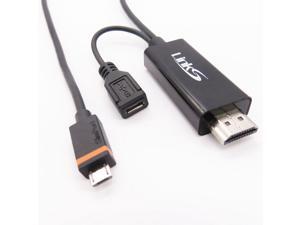 LinkS Slimport (MyDP) Micro USB to HDMI Male to Male cable and with 6 Feet USB Charging cable in Black—Ship From US LinkS Slimport (MyDP) Micro USB to HDMI Male to Male cable and with 6 Feet USB Charging cable in Black—Ship From US
