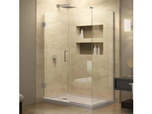 DreamLine Unidoor Plus 52 in. W x 34-3/8 in. D x 72 in. H Hinged Shower Enclosure, Brushed Nickel Finish Hardware DreamLine Unidoor Plus 52 in. W x 34-3/8 in. D x 72 in. H Hinged Shower Enclosure, Brushed Nickel Finish Hardware