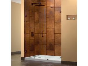 DreamLine UnidoorLux 46 in. W x 72 in. H Hinged Shower Door, Oil Rubbed Bronze Finish Hardware DreamLine UnidoorLux 46 in. W x 72 in. H Hinged Shower Door, Oil Rubbed Bronze Finish Hardware