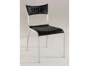 Chrome/Black Slim Upholstered Back Side Chair (Set of 4) Chrome/Black Slim Upholstered Back Side Chair (Set of 4)