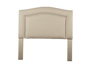 St Kitts Queen/Full Size Beige/Tan Hex Stich Upholstered Nailhead Trim Arch Headboard St Kitts Queen/Full Size Beige/Tan Hex Stich Upholstered Nailhead Trim Arch Headboard